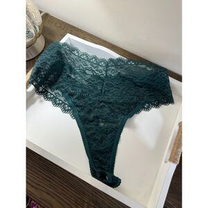 NWT Soma Embraceable thong XXL dark green lace